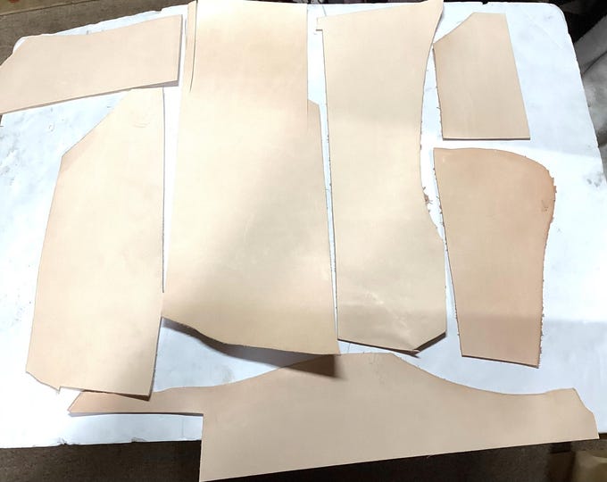 7 Pieces 6-8 Oz. Tooling Leather.  Cowhide, veggie Tanned,  craft leather,  TOOL601