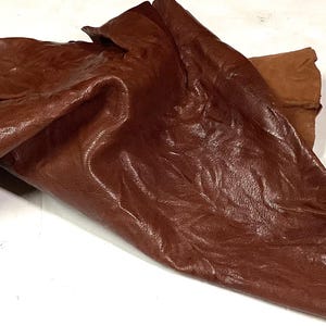 Brown Embossed Sheepskin Leather Hide,  Crafting Leather,  Hides.  OSM492