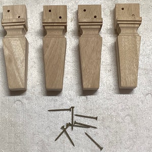Carton of 4 Square Tapered Block Style Wooden Furniture Legs. MR47 image 2