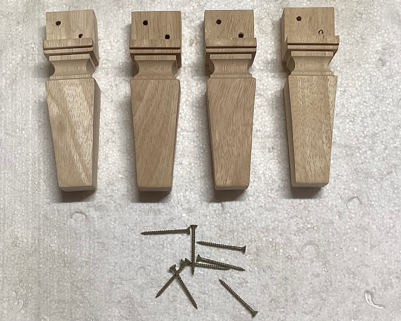 Carton of 4 Square Tapered Block Style Wooden Furniture Legs. MR47 image 2