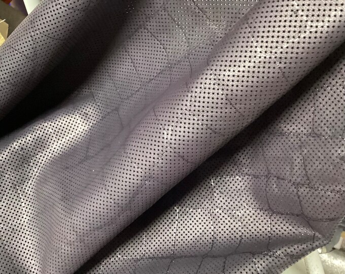 9 square Feet Gray Perforated Turtle Pattern Leather Lambskin.  OSM591