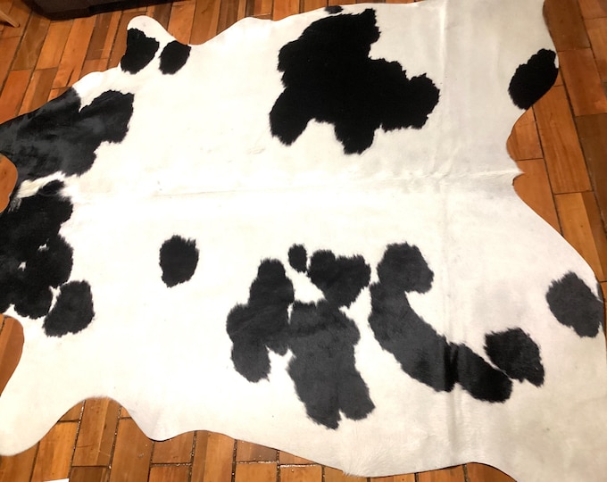 Black and White Hair on Cowhide, Cowhide Rug.  upholstery leather.  CLHOH13