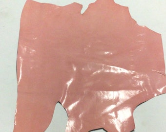 Bubble Gum Pink Leather Lambskin Remnant. Leather Hide.  SPC71