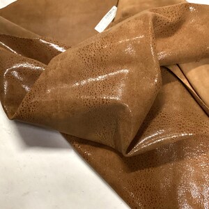 Brown Diatressed Leather Cowhide Remnant. leather hide. Remnant, crafting Leather.  CL52512