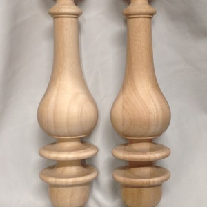 Package of 2 Unfinished Wooden Bedpost Finials 16 inch #FN16