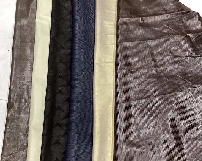 Package of 6 leather Lambskins, leather hides. Crafting leather.  BuULK02