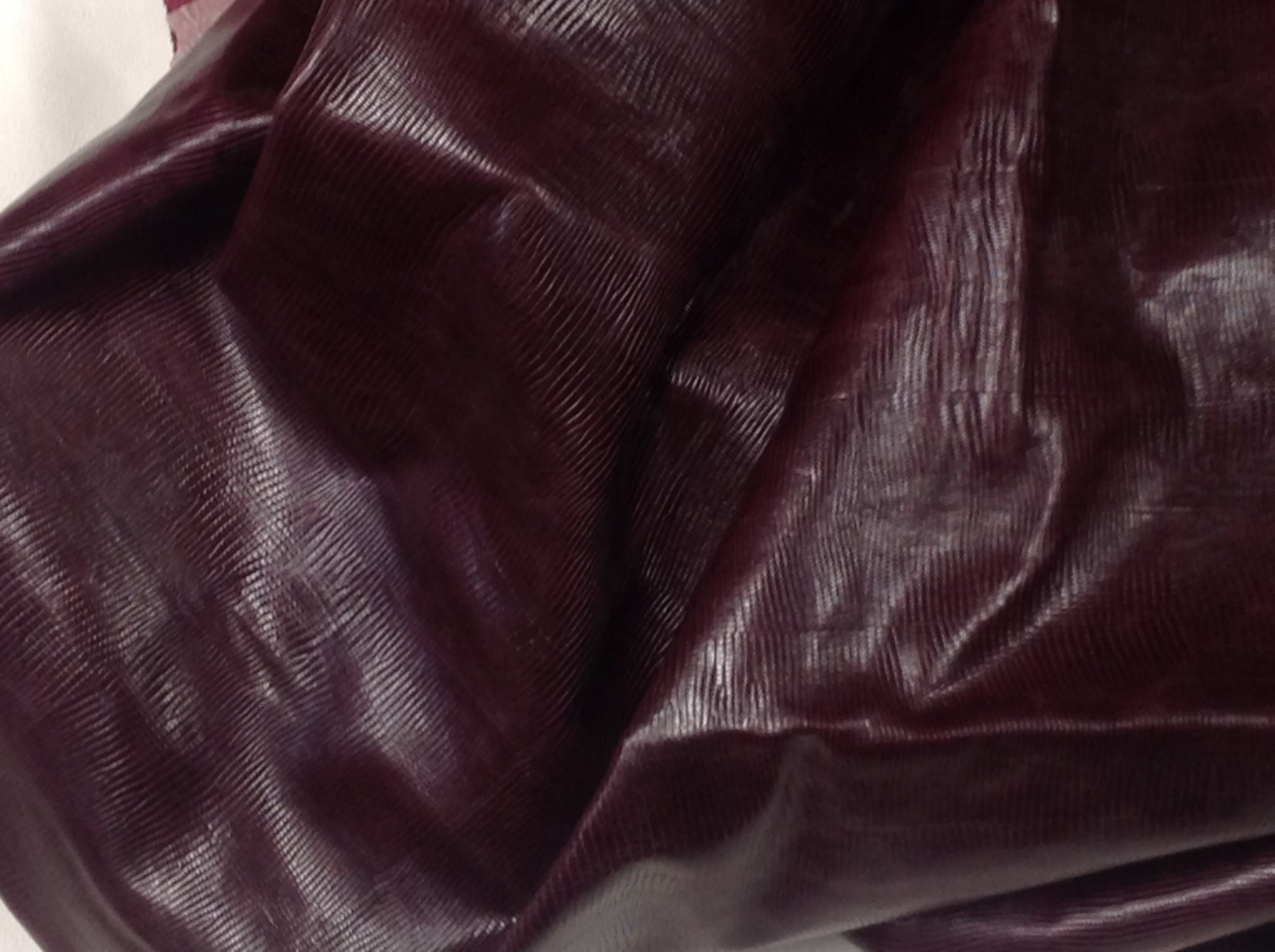 Leather for Crafts, Thick Grainy Extreme Dark Eggplant / Raisin