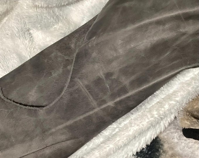 Distressed Phantom Gray PullUp Leather Cowhide for Crafting, Upholstery, Garments. DEAL2