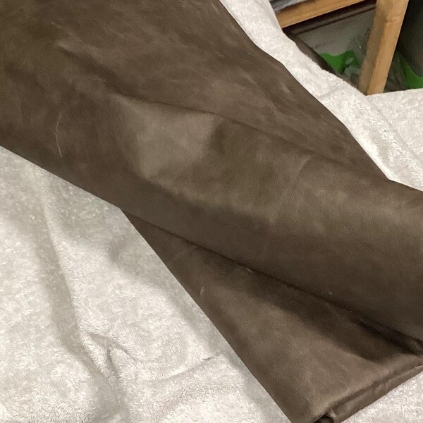 Earth Brown Cowhide Leather Remnants: Upholstery & Crafting