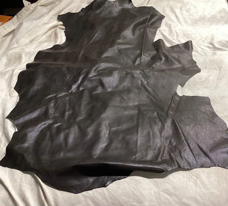 Extremely Dark Brown Printed Python Leather Lambskin. OSM20640 image 4