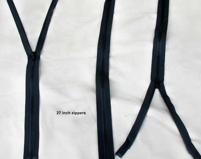 Package of 25 Zippers, jacket zippers 27 inches . Craft Supplies. Black Zippers.  Clothing Zippers. Zippers.