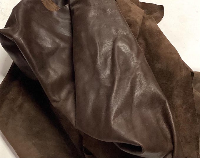 Bourbon Brown Leather Cowhide Partial. Leather Hides. Cowhide. Jacket Leather. Craft Leather. Upholstery Leather.  BR1000