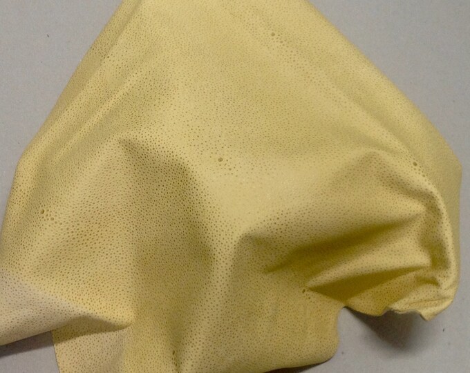Yellow GoldenRod Embossed Stingray Leather Cowhide Remnants.  DD2415