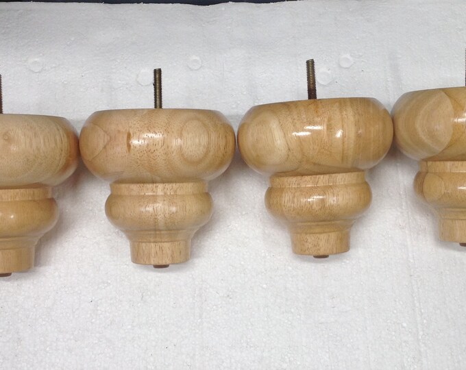 Double Bun Furniture Legs in Packages of 4. #3310 Chair legs. Sofa legs