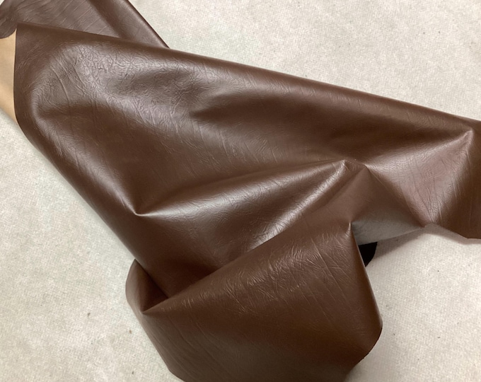 Brown Cowhide Leather Remnant, Soft Semi-Gloss Leather (.90-1.1mm) LAC54