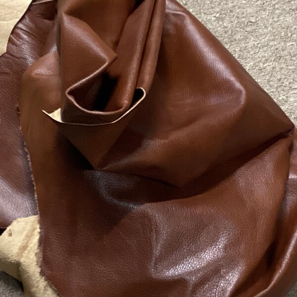 Hazelnut Brown Leather Cowhides,  Leather Hides,  Upholstery Leather.  Automotive Leather.  Cowhides.   HY726