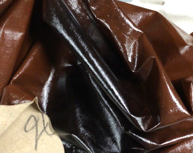 Black and Brown Embossed Gator Leather Lambskin, OSM20757