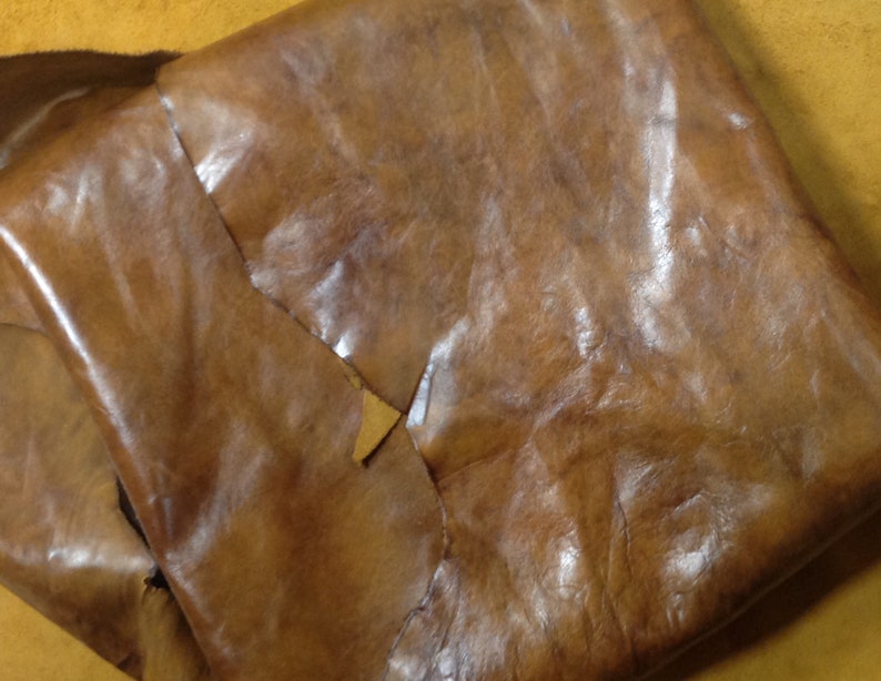 Western Buckboard Brown Distressed Leather Cowhide Partials #Q299