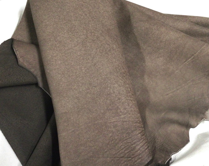 Distressed Chocolate Brown Leather Lambskin.  LAMB6113