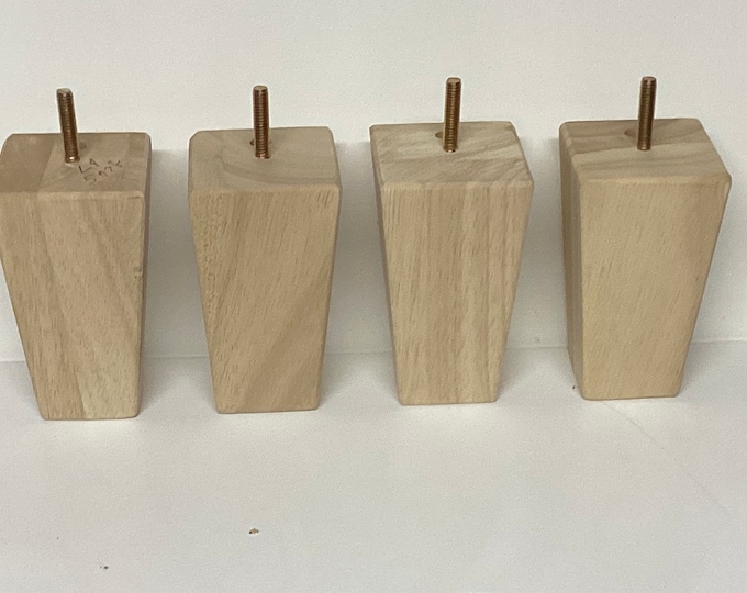 Unfinished Wooden Tapered Furniture Legs. Chair Risers. Sofa Legs.  LQ5028