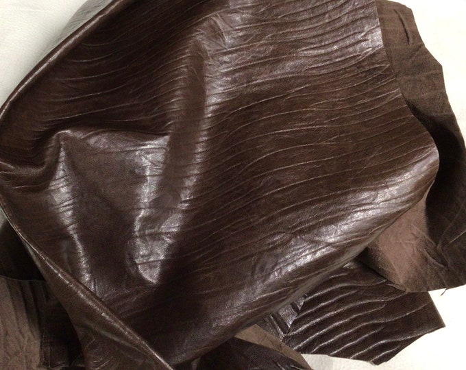 Brown Embossed Leather Lambskin LAMB068