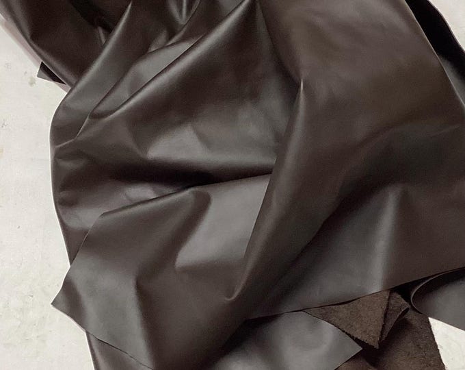 Dark Walnut Leather Cowhide Remnants. Upholstery Leather, Crafting Supplies..  LAC137