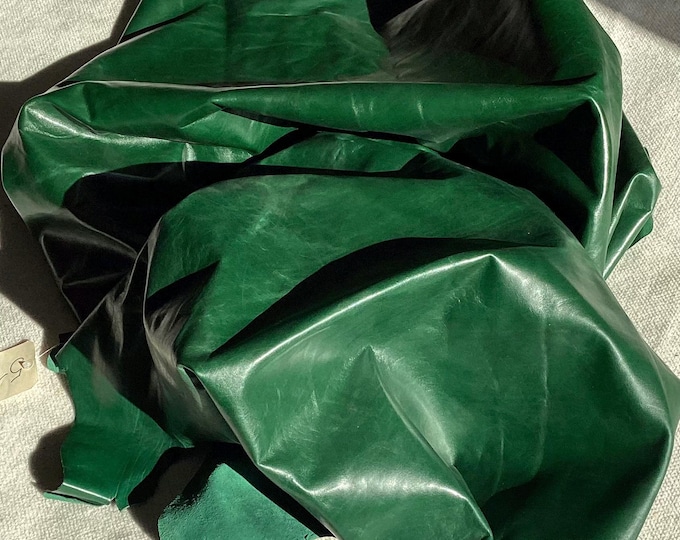 37 Square Feet Grass Green Leather Cowhide,  603CL