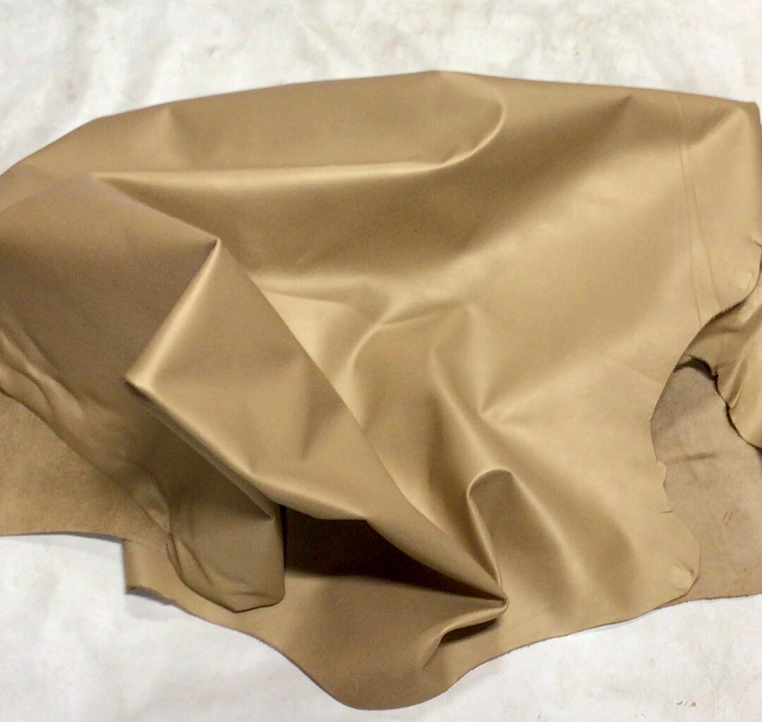 Satin Goldenrod Leather Cowhide Remnants. Leather Hide Etsy