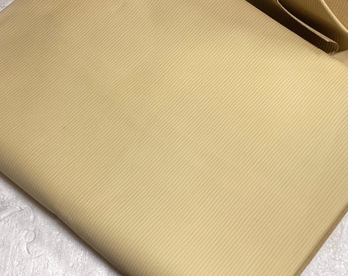 Pale Yellow Cream embossed Bsmboo Pattern Leather Cowhide,  BAMB93