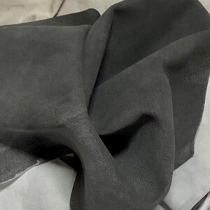 Brushed Gray Suede Leather Lambskin.  OSM818