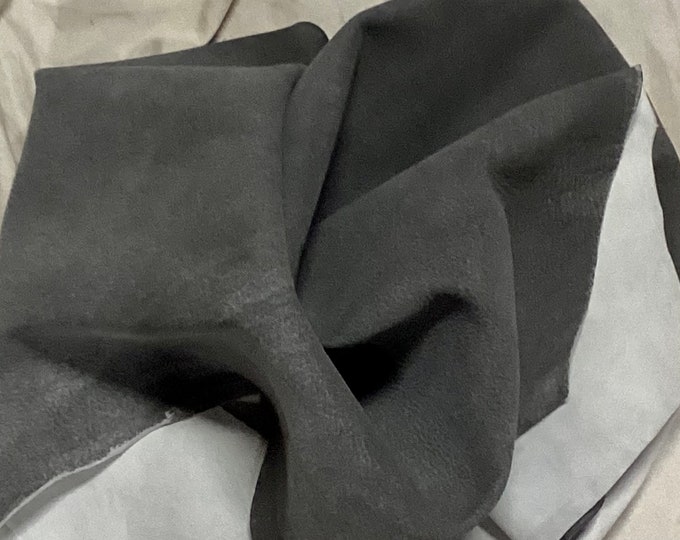 Brushed Gray Suede Leather Lambskin.  OSM818