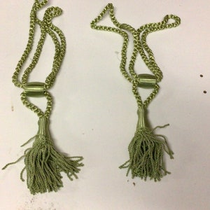 Minty Green Curtain Tiebacks with 5.5&quot; Tassels (Set of 12)