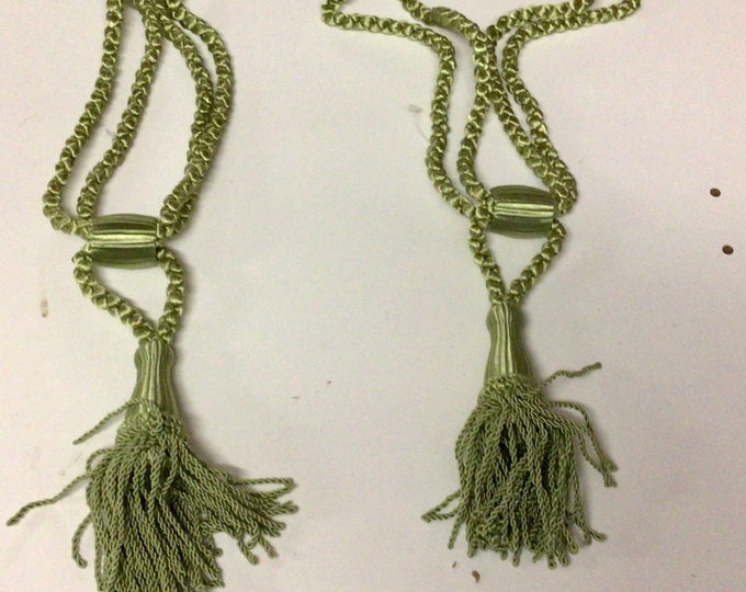 Package of 12 Minty Green 24 Inch Tiebacks with 5 1/2 Inch Tassels TL43