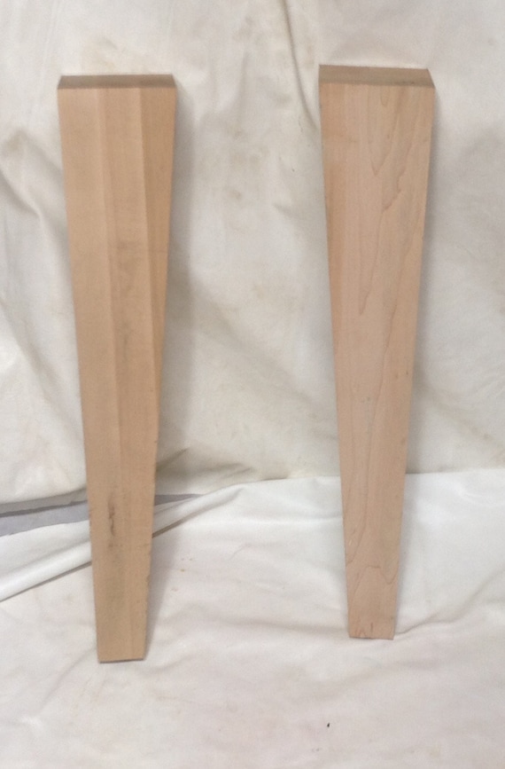 Package of 4 25 Inch Unfinished Wooden Poplar Table Legs. FR03