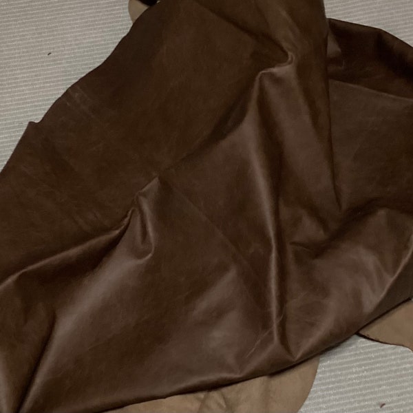 Cocoa Brown Leather Cowhide Partial. BR12