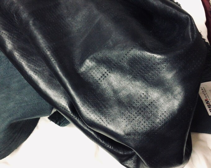 Dark Navy Blue Leather Lambskin.  LAMB7108