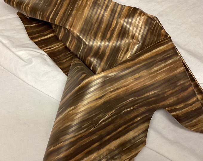 Package of 2 Brown Striped Leather Lambskins.  OSM1525