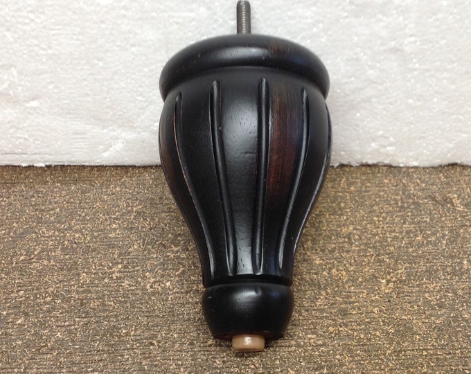 Distressed Ebony Wooden Furniture Legs: 5.5" Chair Risers