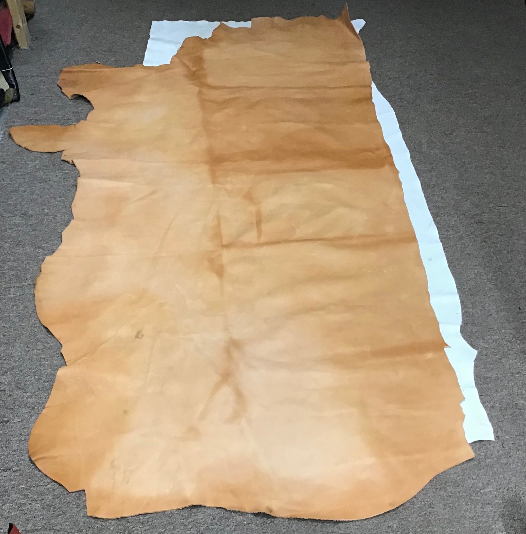 Rawhide color Distressed Leather Cowhide Partial. DD1297