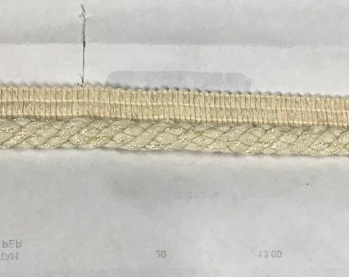 18 Yards Cream Color 3/8 Inch Check Ply Cord with Lip.  VVNT2
