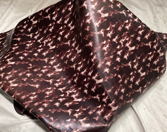 Burgundy and White Print Smooth Leather Lambskins. OSM10195