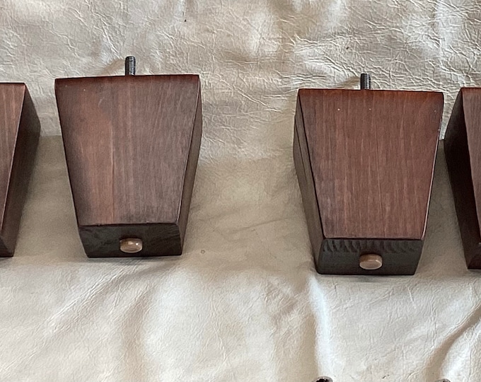 Oak Finish Tapered Wooden Furniture Legs. Chair Risers.  Chair Legs.  DA1121