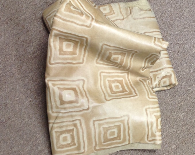 Tan Embossed Squares Leather Cowhide Partial.Leather Hides.  10108