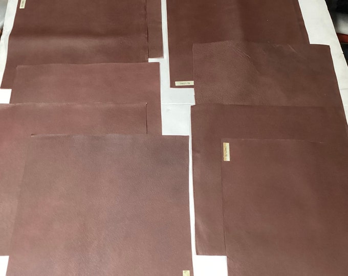 10 Pieces Samba Burgindy Leather Cowhide Squares,  HY858