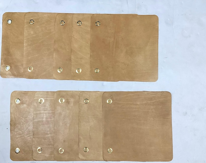 10 Bamboo Color Leather Cowhide Pieces.  Leather Hides, Remnants,  Squares,.  TOWN105