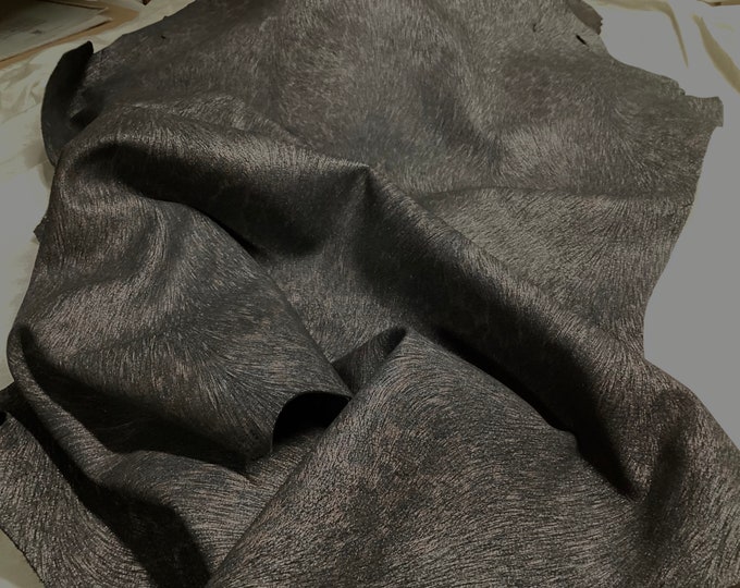 Black Leopard Print Leather Lambskin.  OSM20600