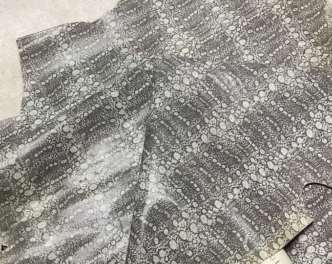Gray Printed Snakeskin Leather Cowhide Remnant, LAC30
