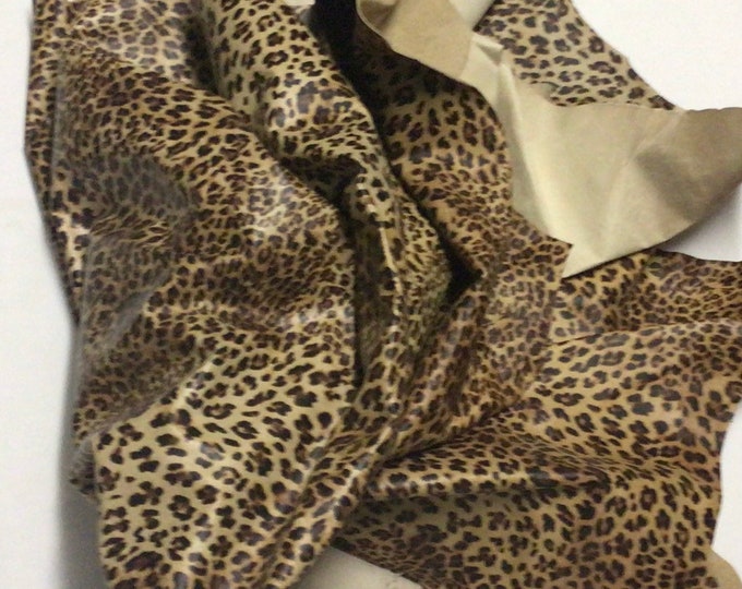 Cheetah Print Leather Lambskins. Leather hides. Smooth Texture. SPC87