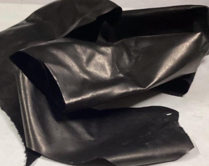 Black Leather Cowhide Remnants.  Leather Pieces. Cowhide.  Crafting leather.  BR1033