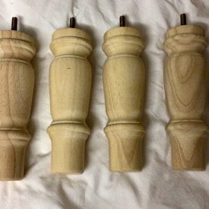 LT7315 7 Inch Unfinished Turned Wooden Furniture Legs,